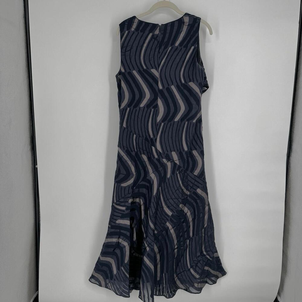 Lafayette 148 dress womens medium M blue ruffle midi party formal layered - Picture 6 of 6